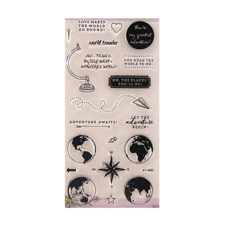 

Compass Clear Silicone Rubber Seal Stamp DIY Album Scrapbooking Photo Card Decor