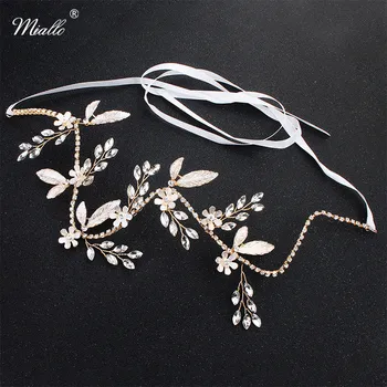 

Miallo Classic Gold Color Small Flowers Hair Vine Crystal Handmade Wedding Headpiece Bridal Hair Jewelry Accessories Headband