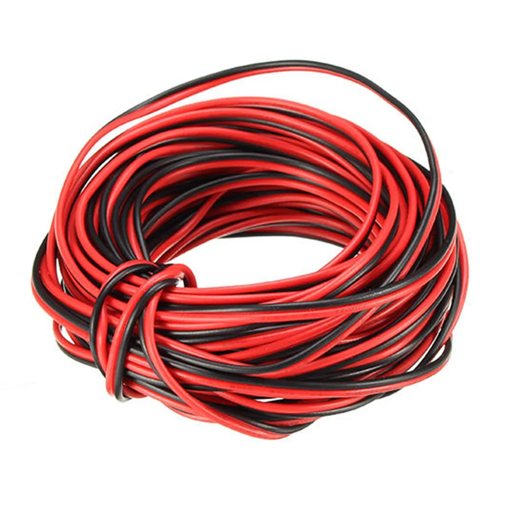 10 м Медь 22AWG 2 Pin красные черные поделки ПВХ Электрический кабель провод для