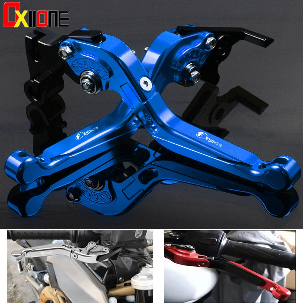 

Set For BMW F650CS SCARVER 2004-2008 Up with logo Motorcycle Clutch Brake Lever Foldable Extendable Adjustable Aluminum Levers