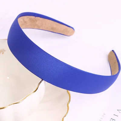 Корейский повязка на голову Для женщин однотонные Цвет простой дизайн конфеты Ткань лента для волос аксессуары для волос ручной работы головной обруч Головные уборы - Цвет: blue
