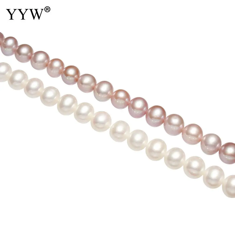 

Cultured Round Freshwater Pearl Beads natural 8-9mm Approx 0.8mm 15.7 Inch for DIY Bracelet Necklace Jewelry Making Accessory