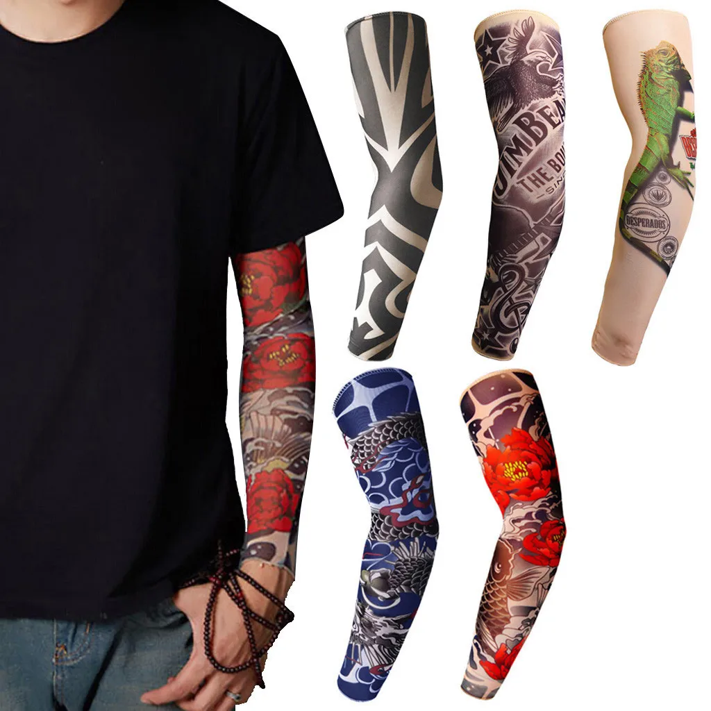 

48*12*8cm 1/5PCS Sunscreen Temporary Tattoo Sleeves Body Art Arm Tattoo Slip Accessories