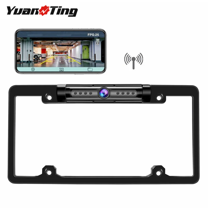 

YuanTing WiFi Wireless US License Plate Frame Car Rear View Reverse Parking Camera Night Vision Waterproof For IOS Android Phone