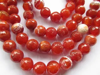 

wholesale 16mm 2strands agate bead round ball faceted cracked crimson red assortment jewelry beads