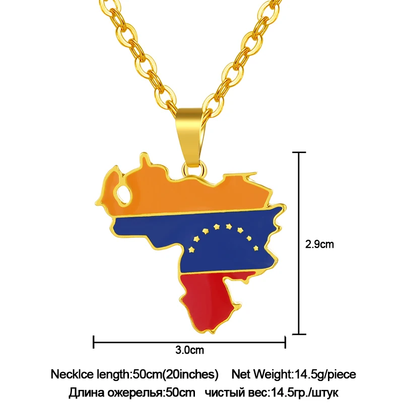 Мода Африка Venezuela карта и кулон в форме флага и ожерелья для унисекс золотой цвет карта Ювелирное Украшение «Венесуэла» Bijoux Femme