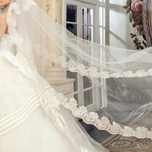 Женская однослойная вышитая кружевная вуаль венчальная Фата свадебная вуаль для свадебная фата невесты, вуаль, свадебная вуаль, Соборная свадьба