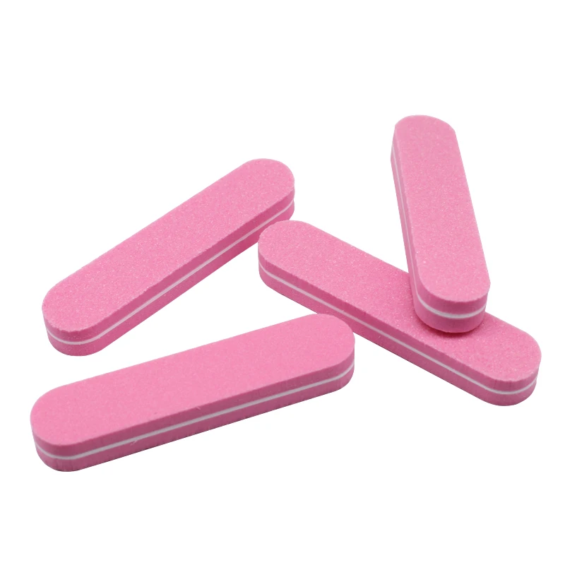 20 шт Мини пилка для ногтей 100/180 розовый Буфер Наждачная доска губка Толстая моющаяся для полировки ногтей педикюр маникюрные инструменты 90 мм