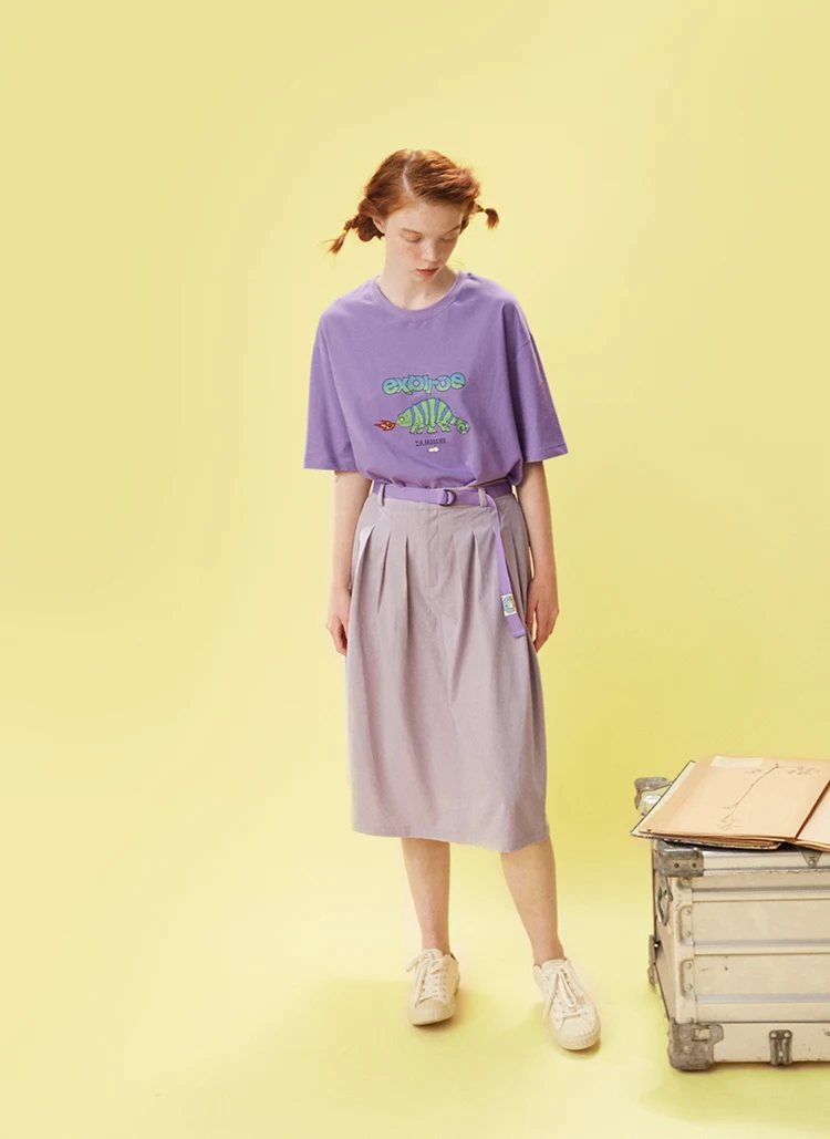 Женская летняя хлопковая Футболка с Expiroe принтом, Женская хлопковая фиолетовая футболка, топы с вырезом лодочкой, короткий рукав, модный дизайн
