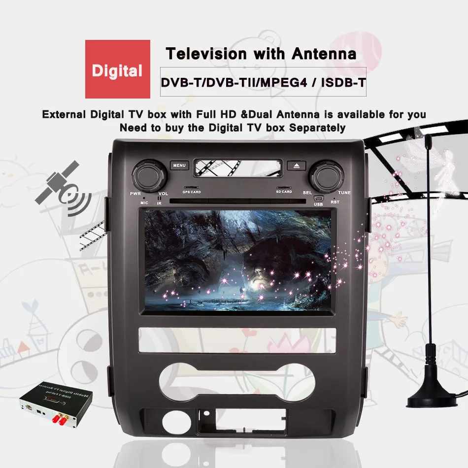 Best Android 9.0 CAR DVD player FOR FORD F150 2009 2010 2011 2012-2014 With car audio stereo Multimedia GPS Headunit Sat navi Radio 3