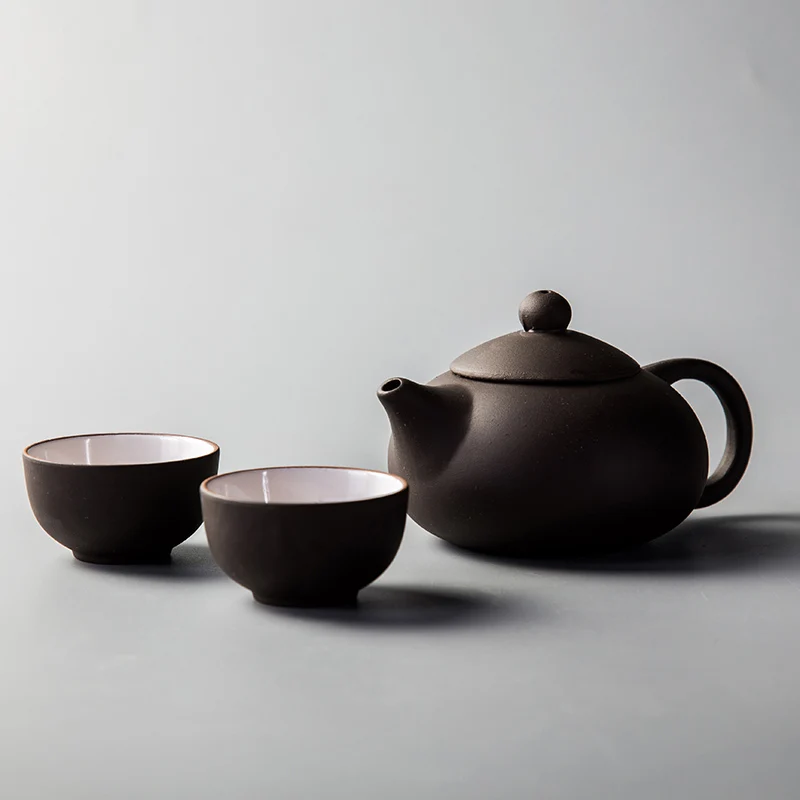 Китайский чайник, керамический кофейник, фарфоровый чайный чайник с фиолетовым песком, чайный набор кунг-фу D011 - Цвет: teaset4