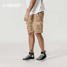 SIMWOOD летние цветочные мужские шорты-карго Гавайские шорты с принтом свободные винтажные размера плюс брендовая одежда 190194
