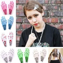 2 шт.(одна пара), модные заколки для волос с черепами и черепами, заколки для волос в стиле зомби и панк, заколки для волос