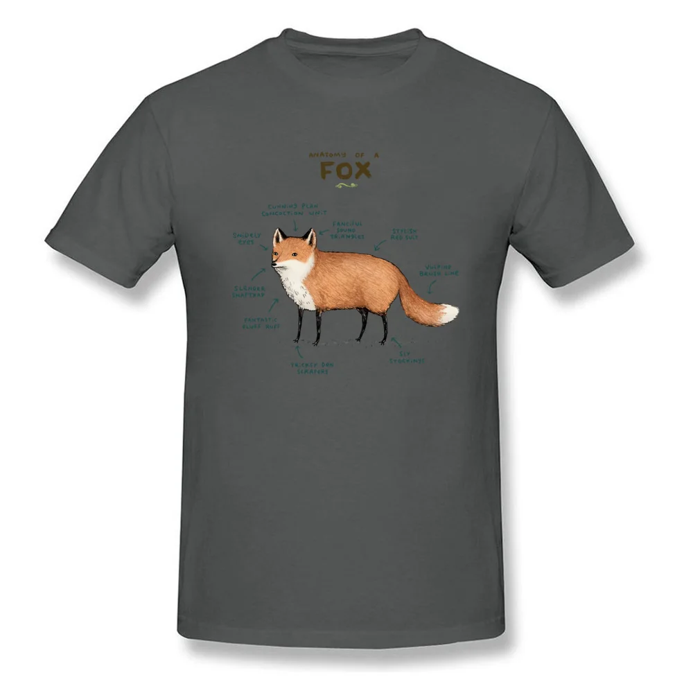 Anatomy of a Fox 3D Printed Tops Tees Short Sleeve for Men Pure Cotton Thanksgiving Day Crew Neck T Shirts Unique Tees Family Anatomy of a Fox carbon