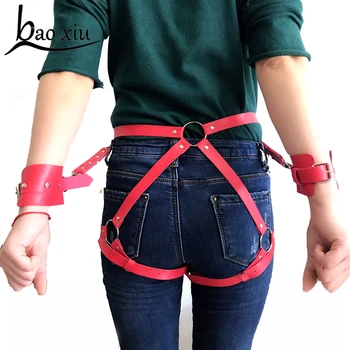

2019 new Fashion Women Harness Body Belts Sexy Garters Bondage Belt Punk Strap Waist To Leg Adjustable Bow-knot Belts Accessory