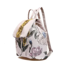 2016 Floral Printed Backpack for Women Canvas School Bags Fashion Women’s Bags Rucksack for Girl Student Mochilas Mujer
