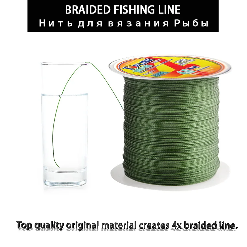Topline Tackle Braided Fishing Line River PE Line 4 Strands Fishing Cord 300M Fish Thread 0.15#-0.6# 3.9Kg-48.5KG Strength Test
