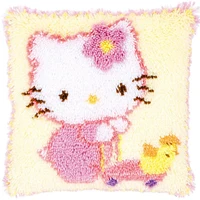 Набор для рукоделия для кошек, акриловая пряжа, вышивка, подушка с защелкой, крючок, подушка для передней вышивки крестиком, наволочка - Цвет: Фиолетовый