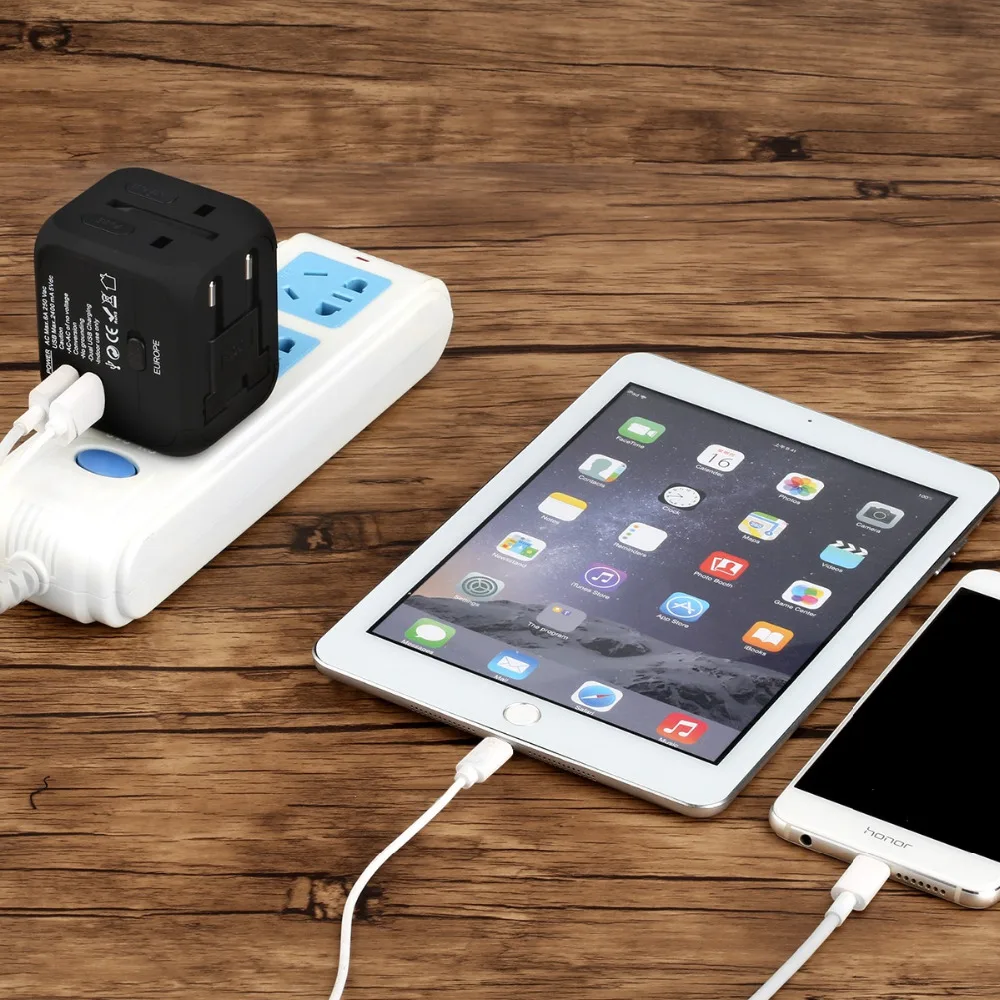 FLOUREON Международный адаптер питания для путешествий с 2.4A двойным USB зарядным