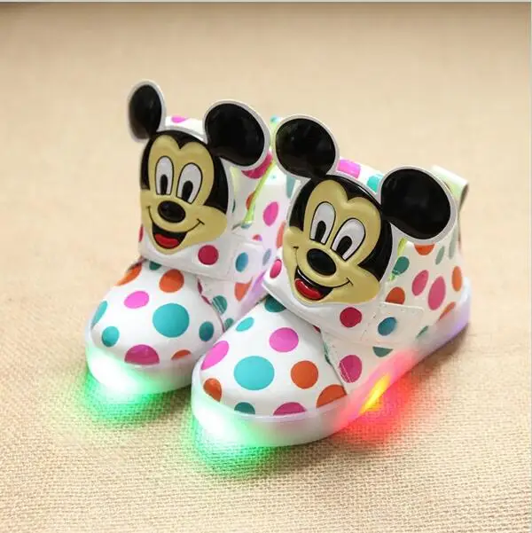 Children Shoes New Autumn Led Shoes Girls Princess Cartoon Cute Shoe Children With Light Size 21