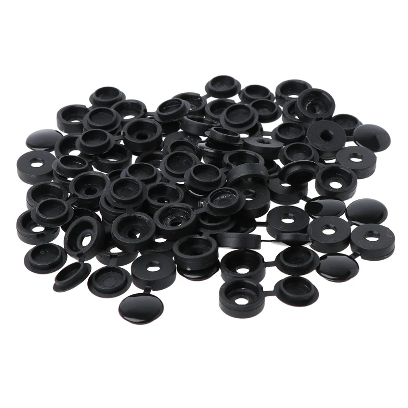 50Pcs Hinged Plastic Screw Cover Fold Cap Button For Furniture Decorative Cover