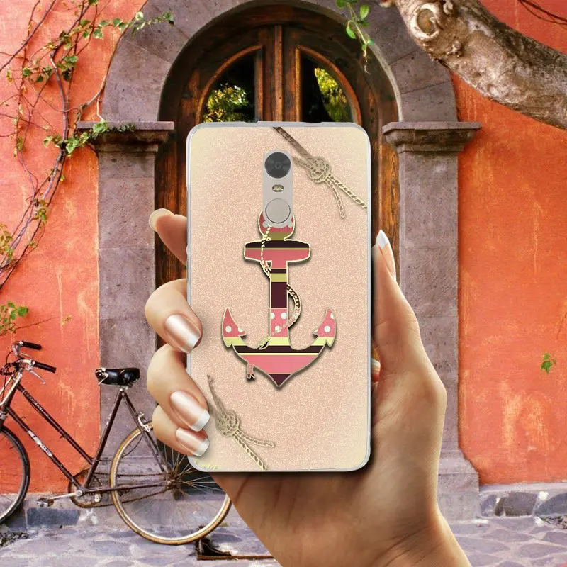 Чехол для телефона с мультяшным якорем моряком Xiaomi Redmi Mi Note 2 3S 4X 4A 6 5 5S 5A 8 A1 Pro Plus Max