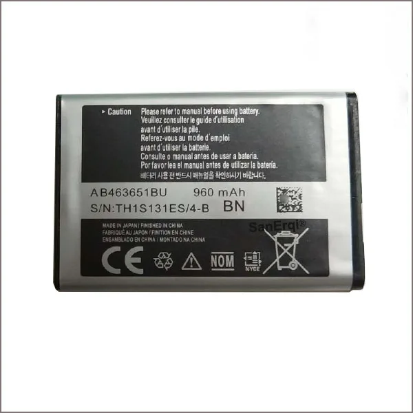 

AB463651BU Battery For Samsung W559 S5620I S5630C S5560C C3370 C3200 C3518 J808 F339 S5296 C3322 L708E S5610 960mAh