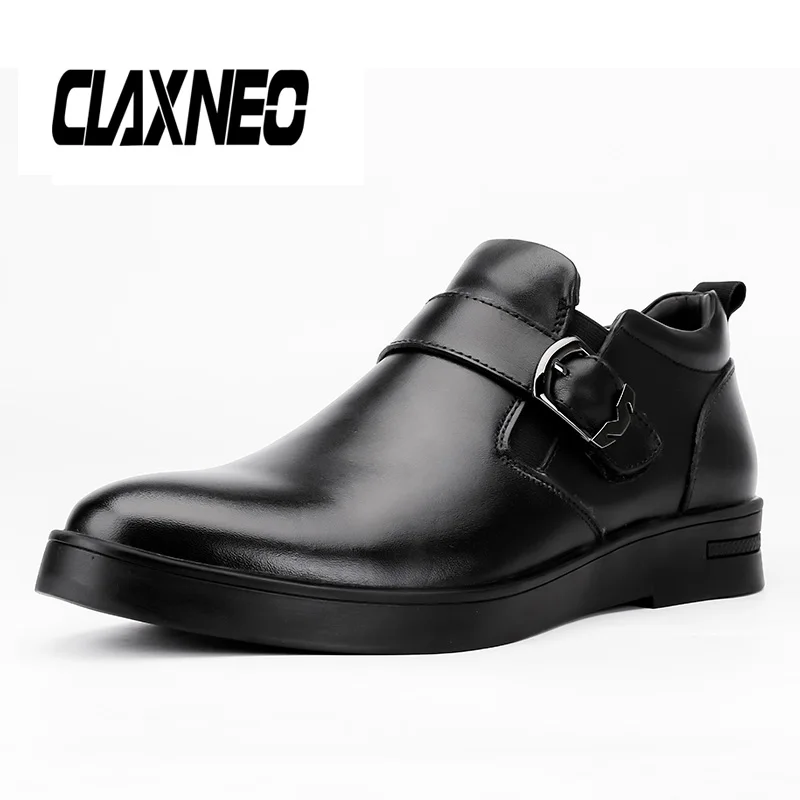 

CLAXNEO Man Shoes Designer Mens Boots Genuine Leather Autumn Male Ankle Boot Winter Shoe Fur Warm luxury