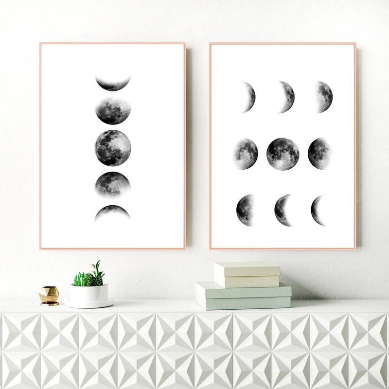 Black-and-White-Moon-Canvas-Painting-Nordic-Wall-Art-Picture-Moon-Phases-Canvas-Print-and-Poster (1)