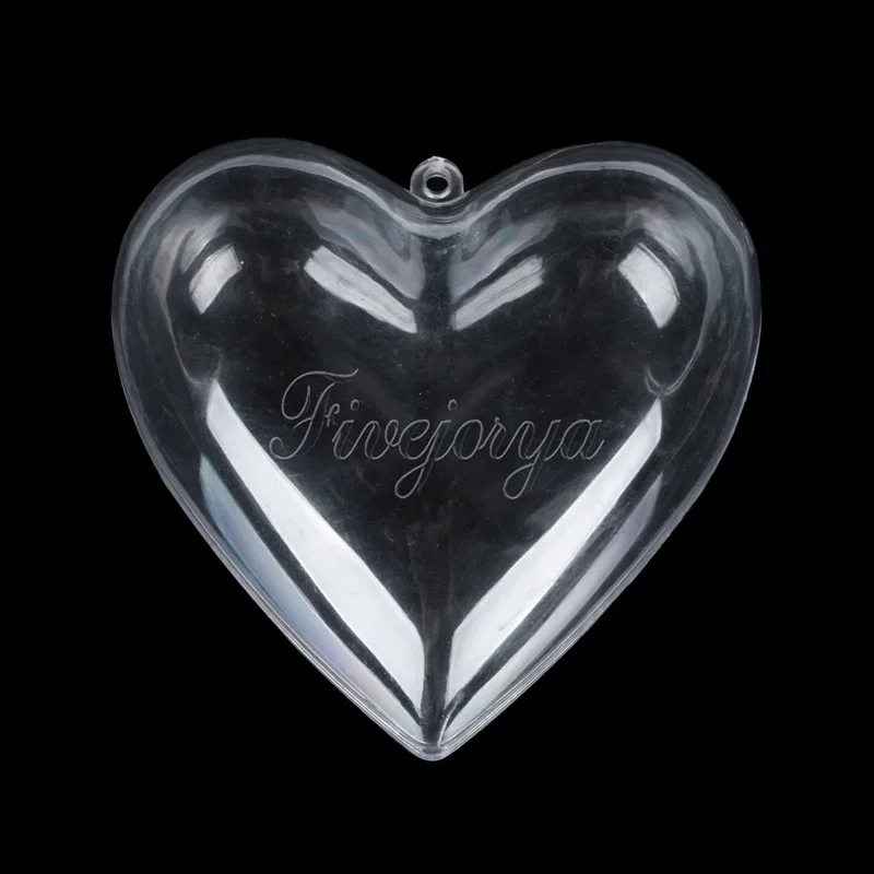

50pcs/lot Heart Ornament Clear Plastic Heart Gift Candy Ball Box for Christmas Party Decorations 65mm/80mm/100mm