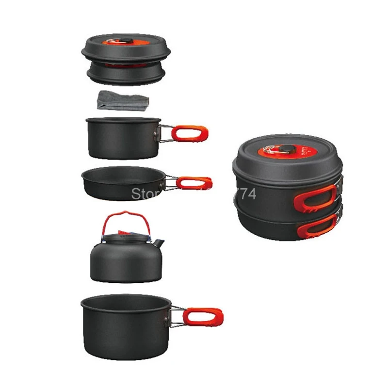 Aliexpress Alocs 7pcs Fold Handle Camping Cook Sets Aliexpress Alocs 7pcs Fold Handle Camping Cook Sets Portable Kitchen Pots Cover The Pan Set Pentole Frying Kettle Cw C06s From