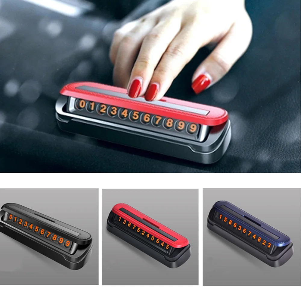

Phone Number Car Parking Number Plate Hidden Universal Car Accessories Mobile Card Auto Temporary Switch Interior Decor