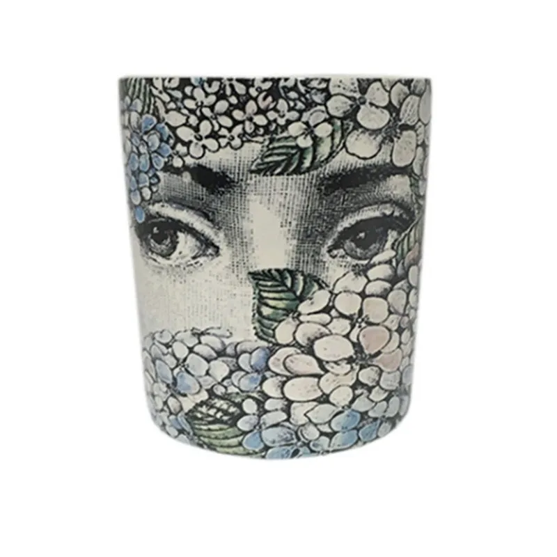 

Fornasetti Plant Vase Beauty Face Cylindrical Flower Pots Pencil Vase Candle Cup Ceramic Craft Desktop Decoration Office L3289