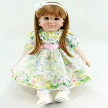 22 inch 55 cm reborn Silicone dolls, lifelike doll reborn babies toys Beautiful flower skirt girl
