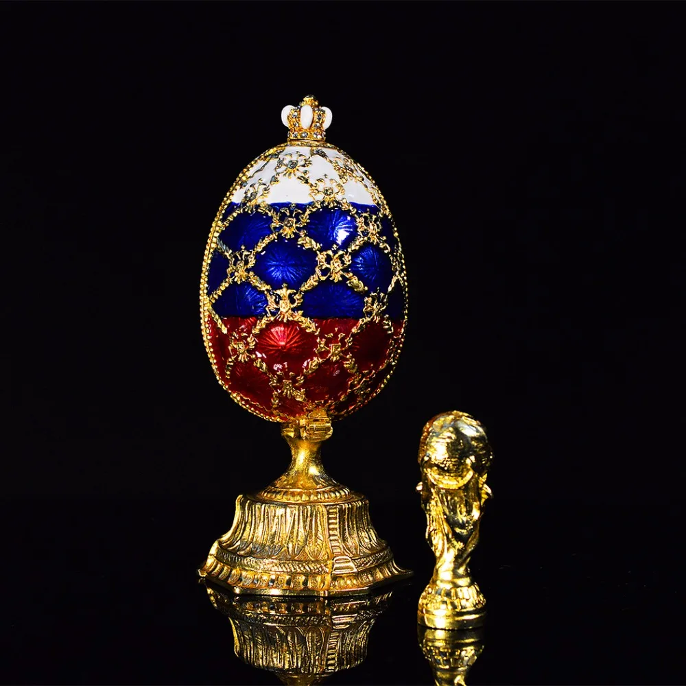 QIFU 2018 Новое поступление яйцо Faberge в русском футбольном стиле для домашнего