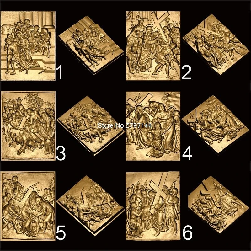 14 шт. Модель 3D STL для резной фигуры с ЧПУ Путь печали Христа модель распятия