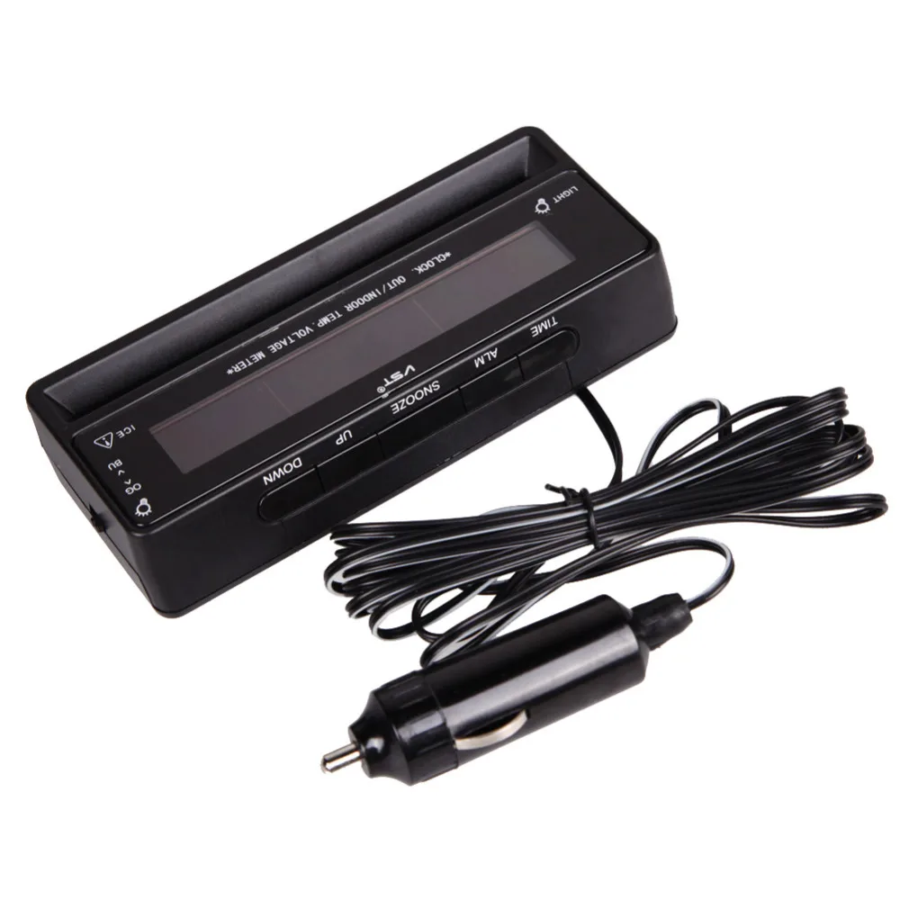 3 in1 LCD Dislay Auto Car Clock DC 12-24V Automobiles Digital Thermometer Vehicle Voltmeter Monitor Car Accessories