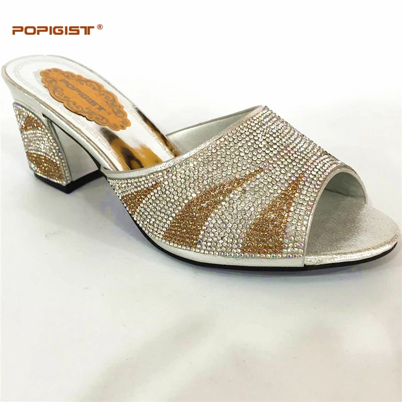 Latest Sliver Color Elegant Italian Women Shoes High Heel Shoe for
