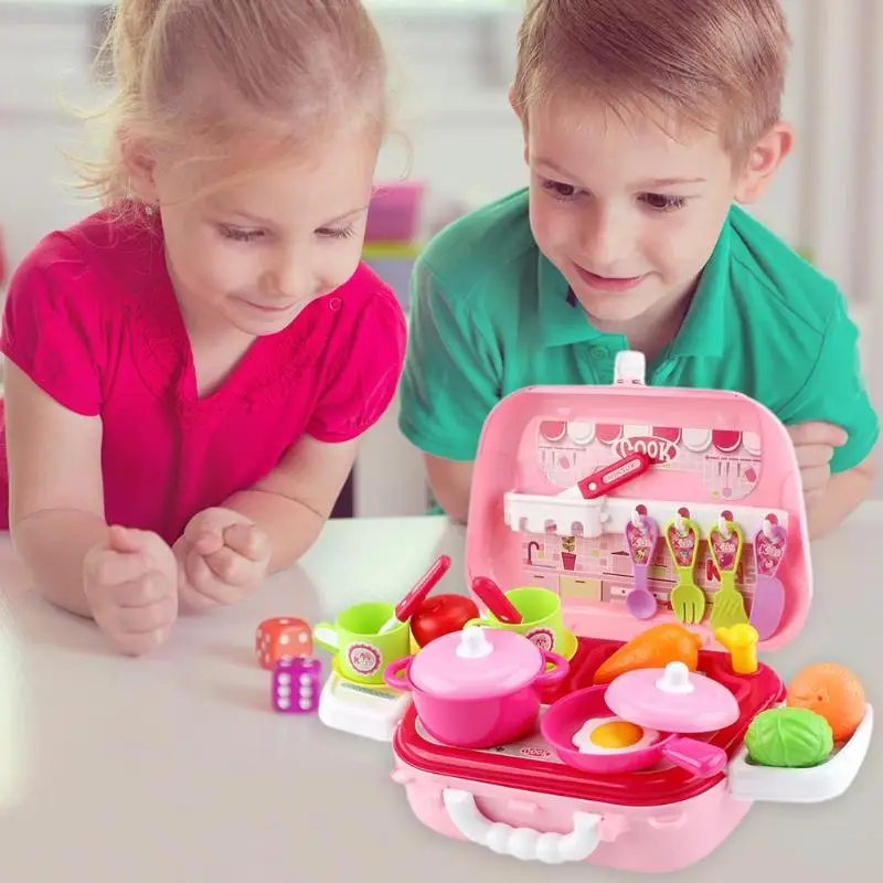 3 стиля Детский чемодан имитация макияжа домашняя сумка на плечо ролевые игры игрушки подарок Принцесса Девочка кухонные игрушки