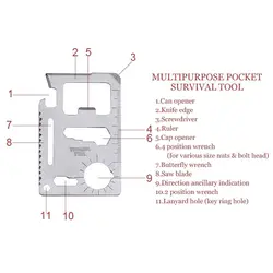 11 в 1 кредитной карты Размеры кошелек резак лезвие из нержавеющей стали многофункциональый инструмент Средство утилиты для кемпинга