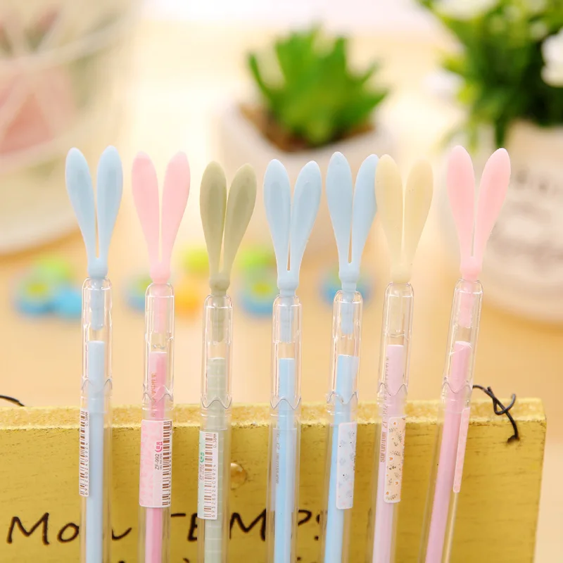 

New! Gel Pen Rabbit Ears Shape Writing Pens Cartoon Kawaii Office Supplies Office For School