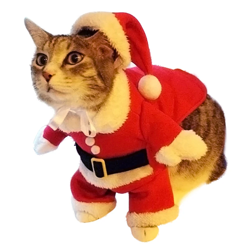 Новогодние товары Cat Одежда Собака Костюм Кошки Костюмы Санта Клауса зима Pet