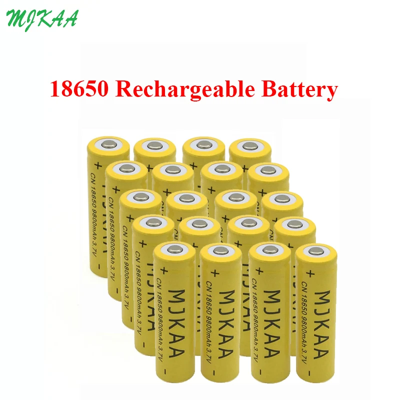 

20pcs 18650 3.7V 9800mAh Rechargeable li-ion Battery for Led flashlight batery litio battery Cell 18650