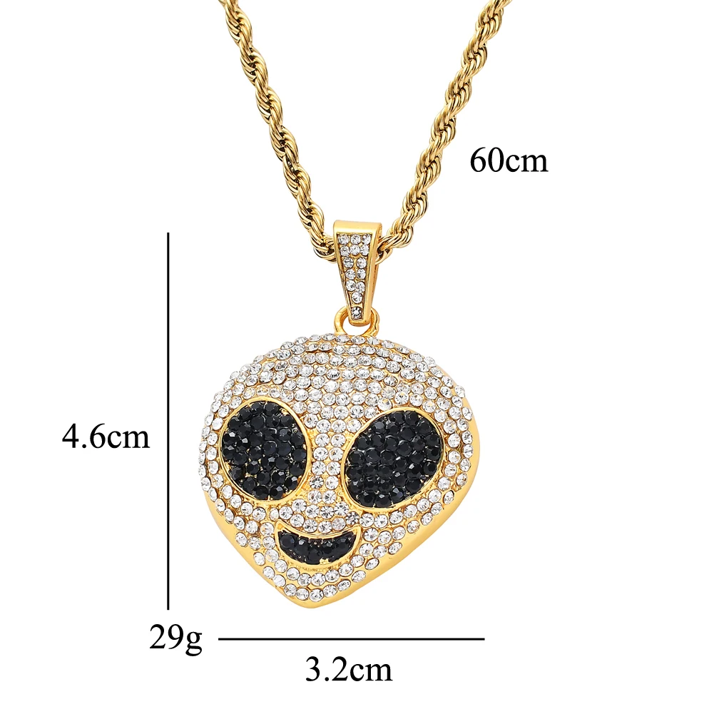 Ожерелье в стиле хип-хоп с кристаллами и подвеской в виде черепа, ожерелье для мужчин и женщин, ювелирное изделие в подарок N327
