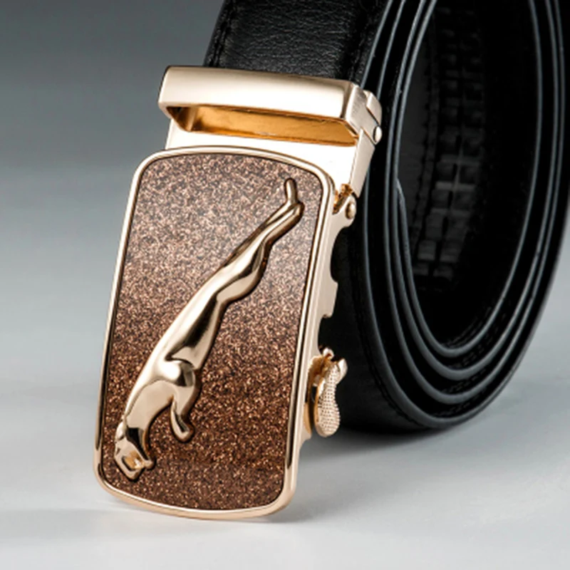 

New Arrival Fashion Designer Belts for Men Sliding Buckle Ratchet Luxury Leather Men Belt Automatic ceinture homme