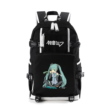 

High-Q Hatsune Miku Backpack Teenagers Unisex Preppy Style School Student Large Capacity Double Shoulder Portable Backpack