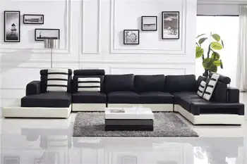 

Modern living room sofa set genuine leather sofa
