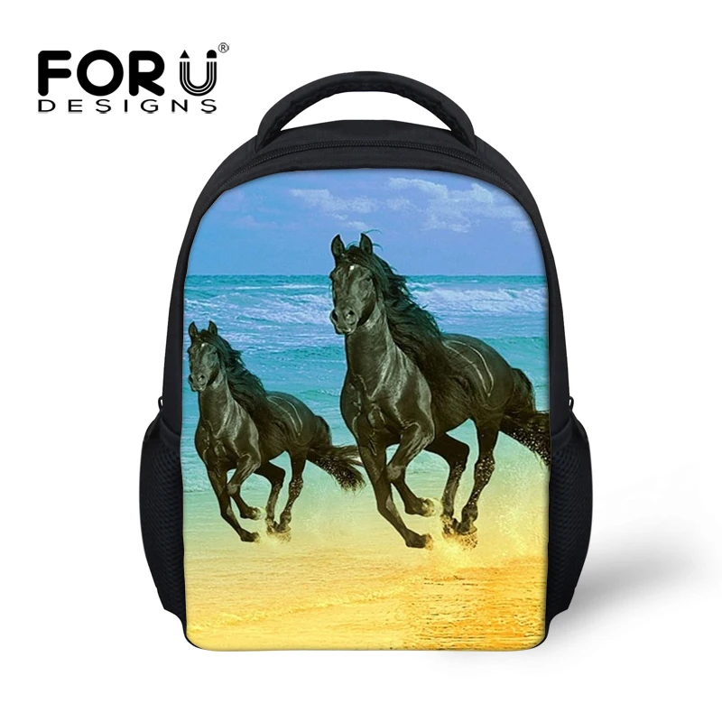 Forudesigns/новые детские школьный Crazy Horse печати Школьные ранцы для детей Обувь для мальчиков Детский сад ребенок маленький Книга сумка