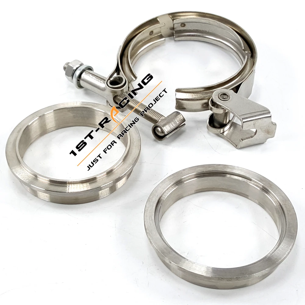 4.0 inch V Band Quick Release Clamp +Collars 102mm 304SS Female Male Flanges Set NEWflange