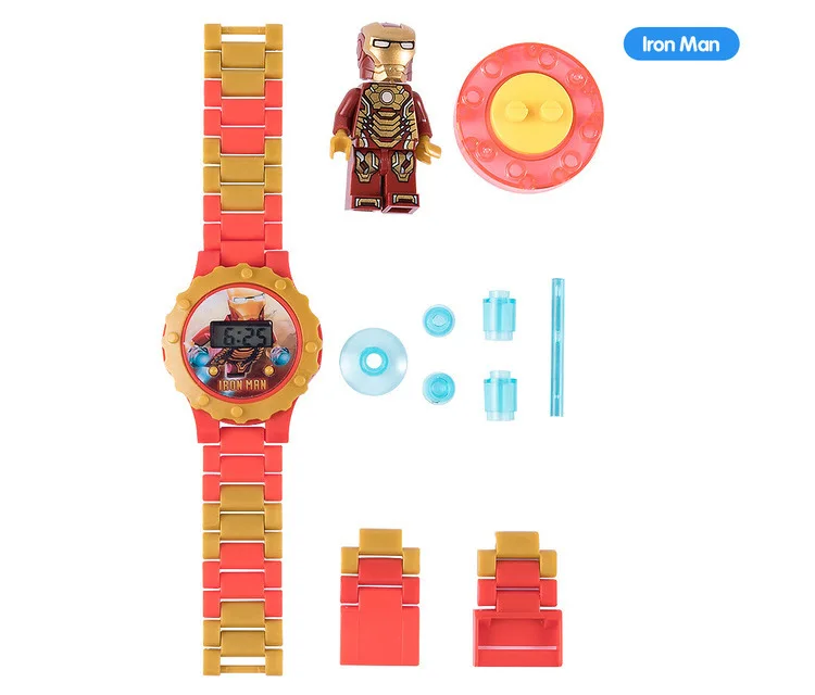 Дисней Принцесса Девочка Мальчик часы человек паук мультфильм DIY собранные игрушки часы вращающийся кукла часы детский подарок часы замороженная Эльза